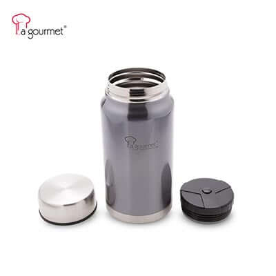 La Gourmet Sakura Plus 1.1L Thermal Cooker Pot With Pouch - Stainless steel design for hot or cold beverages.
