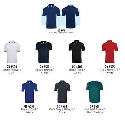 Unisex Microfibre Tipped Collar & Cuff Polo Shirt Corporate Gifts Singapore