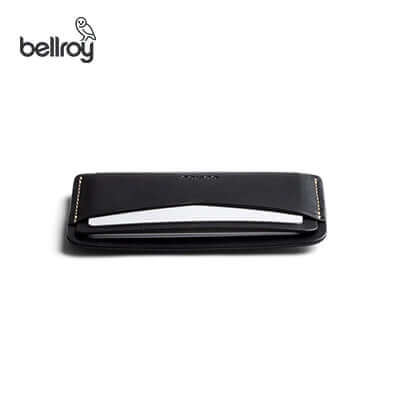 Bellroy Card Slip showing a sleek black wallet designed for minimal card organization, perfect as a Corporate Gift.