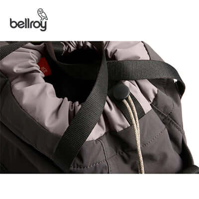 Close-up of the Bellroy Cinch Bucket Bag showcasing its draw-cord top and adjustable straps, perfect for a corporate gift.