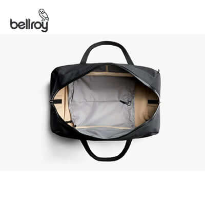 Bellroy Venture Duffel 40L interior view with ample space and organized pockets for essentials.