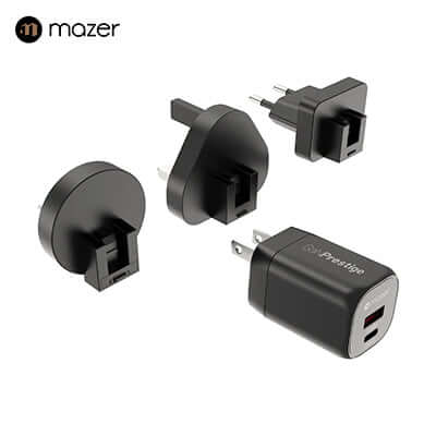 Mazer GaNPrestige 35W GaN Wall Charger with Travel Pins (2 Ports) Corporate Gifts Singapore