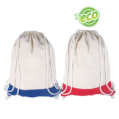 2 Tone Cotton Drawstring Backpack Corporate Gifts Singapore