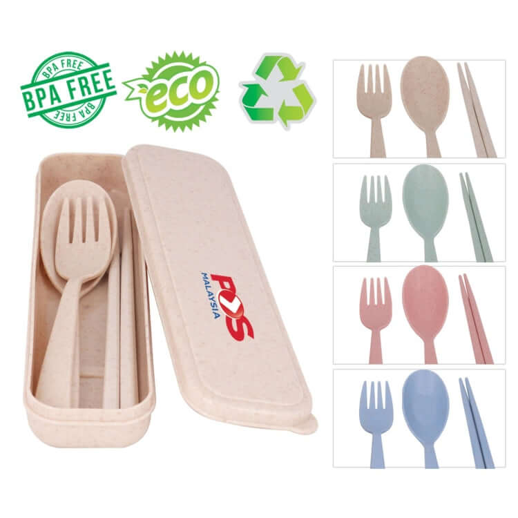 Organic Wheat Fiber Cutlery Set Corporate Gifts Singapore