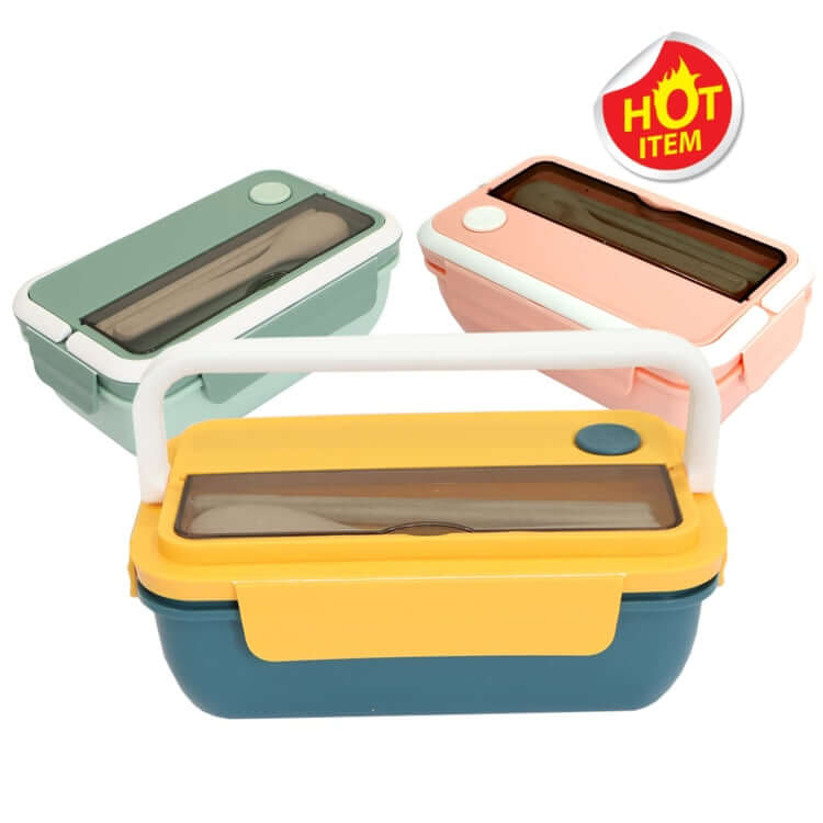 PP Lunch Box set in dark green, light green, and pink, perfect for corporate gifts.