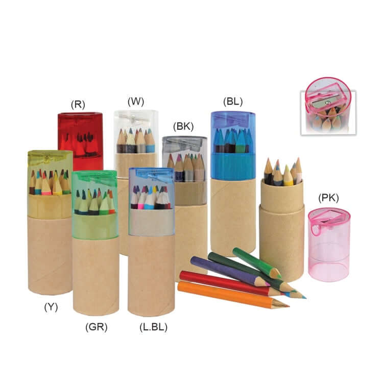 Eco Friendly Color Pencil & Sharpener (12 pcs) Corporate Gifts Singapore