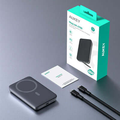 Aukey PB-MS01 MagLynk 6700mAh Magnetic Wireless Charging Power Bank Corporate Gifts Singapore