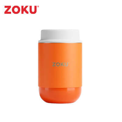 Zoku 16oz Neat Stack Food Jar in orange, perfect for keeping meals hot or cold on the go.