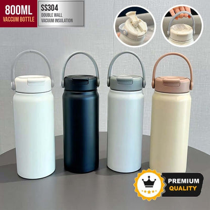 Minum 800ml Stainless Steel Vacuum Bottle in four colors with double-wall vacuum insulation technology, perfect for hydration.