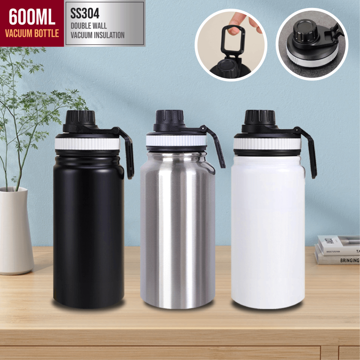 Sporty 600ml Stainless Steel Vacuum Flask Corporate Gifts Singapore