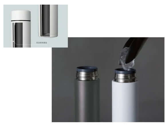 Kyocera 300ml Cerabrid Mug showcasing its stainless steel and ceramic features for a premium drinking experience.