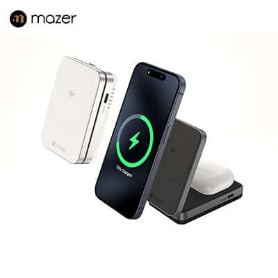 Mazer MagFold Duo+ Qi2 Certified 15W Foldable 2-in-1 Wireless Charger Corporate Gifts Singapore