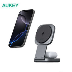 Aukey LC-MC211 MagFusion 2-in-1 Foldable Wireless Charging Station Corporate Gift Singapore
