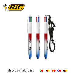 BIC 4 Colours Flags Collection Ballpen + Lanyard