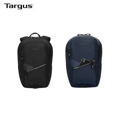 Targus 15-16" Transpire™ Advanced Backpack in black and blue, ideal for corporate gifts.