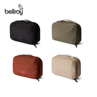 Bellroy Hanging Toiletry Kit in four colors, perfect for travel and as a corporate gift.