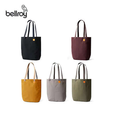 Various colors of Bellroy City Tote Bag, ideal for organization and style, perfect as a corporate gift.