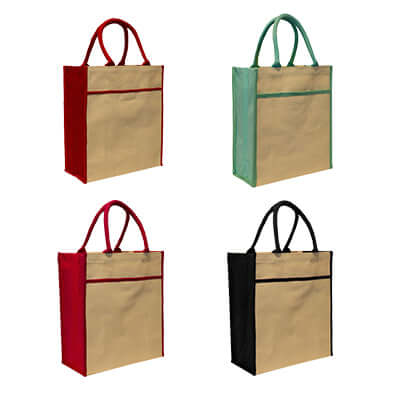 Various Cotton Shopping Bags in red, green, and black, showcasing eco-friendly design and ample storage space.