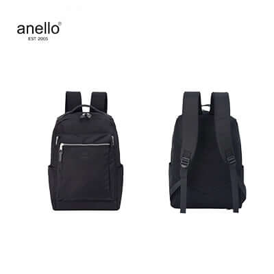 Anello Three Backpack in black, featuring elegant design and multiple pockets, ideal as a corporate gift.