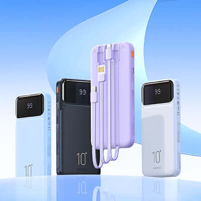 Remax RPP-683 Powerbank with Cables 10000mAh charging devices in stylish colors.
