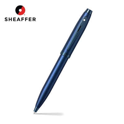 Sheaffer® Satin Blue Ballpoint Pen With PVD Blue Trim, a sophisticated corporate gift.