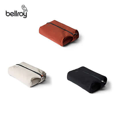 Bellroy Lite Packing Caddy 8L in red, beige, and black colors, perfect for travel and corporate gift.