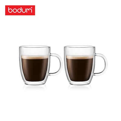 Bodum Bistro 2pcs Mug Double Wall 0.3L coffee mugs, heat-resistant borosilicate glass, perfect corporate gift.
