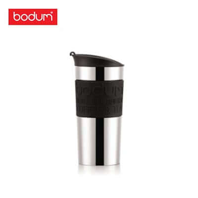 Bodum Travel Mug Vacuum Small 0.35L S/S in stainless steel, ideal for a stylish corporate gift.