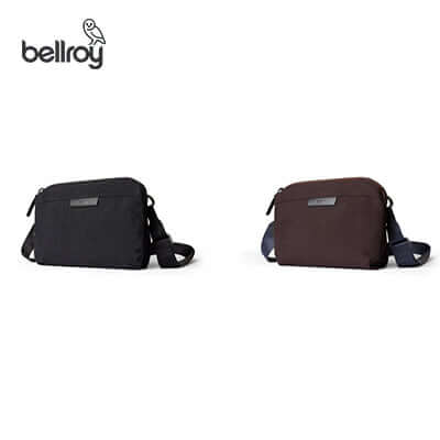 Bellroy Tokyo Side Sling Bag in black and brown, perfect for style and function, ideal as a Corporate Gift.