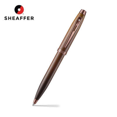 Sheaffer® Coffee Edition Matt Ballpoint Pen with Regal Brown PVD Trims on a white background.