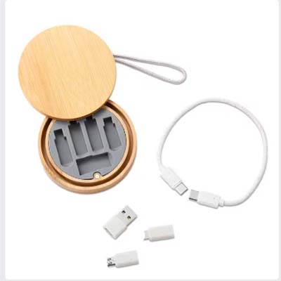 Eco Charging Cable with Bamboo Box Corporate Gifts Singapore
