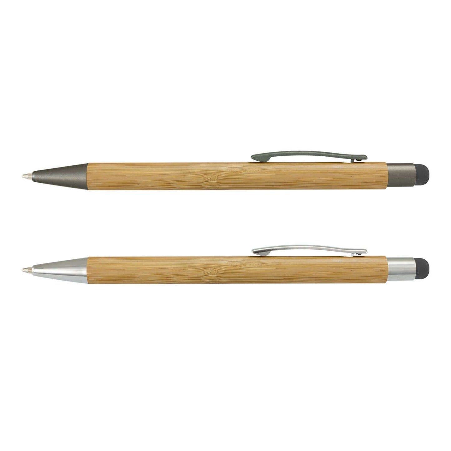 Lancer Bamboo Stylus Pen featuring a retractable bamboo barrel, ideal for corporate gifts and touchscreen navigation.