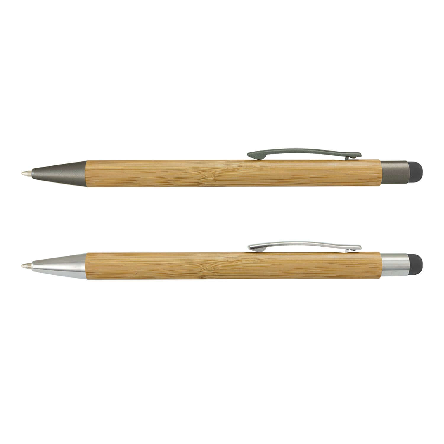 Lancer Bamboo Stylus Pen featuring a retractable bamboo barrel, ideal for corporate gifts and touchscreen navigation.