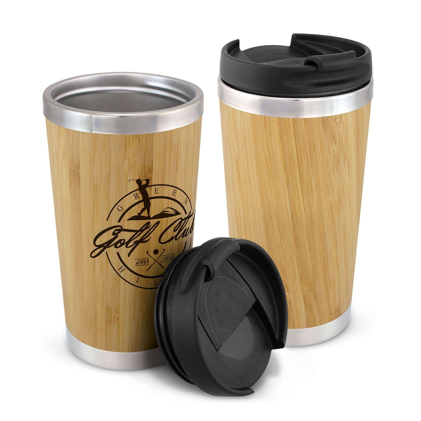 Bamboo Double Wall Cup with stainless steel inner, perfect for coffee lovers and ideal as a corporate gift.