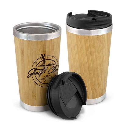 Bamboo Double Wall Cup with stainless steel inner, perfect for coffee lovers and ideal as a corporate gift.