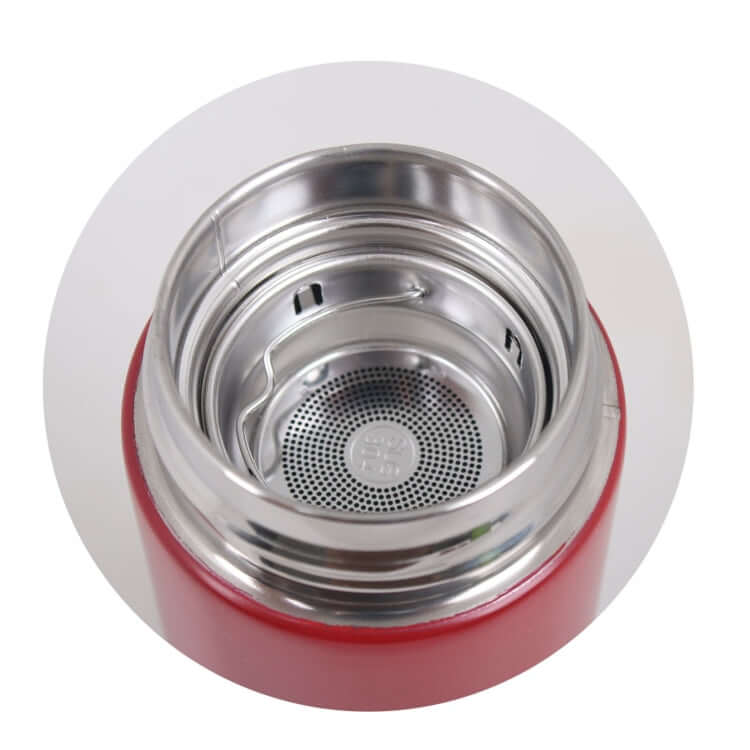 Interior view of the Classic 450ml Vacuum Flask showcasing its stainless steel lid and design.