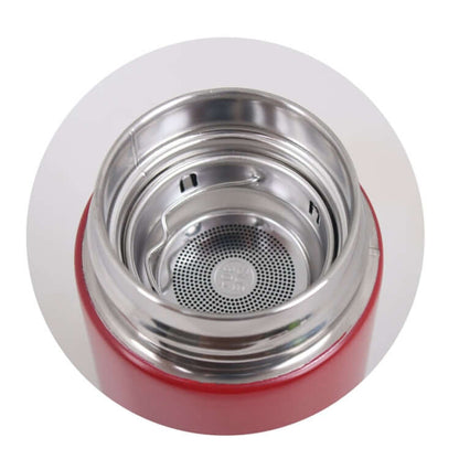 Interior view of the Classic 450ml Vacuum Flask showcasing its stainless steel lid and design.