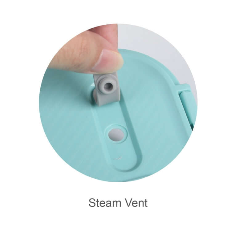 Glass Food Container with Divider steam vent for easy food reheating and safety.