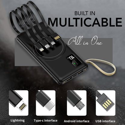Wireless Powerbank with 4 Built-in Cables Corporate Gifts Singapore