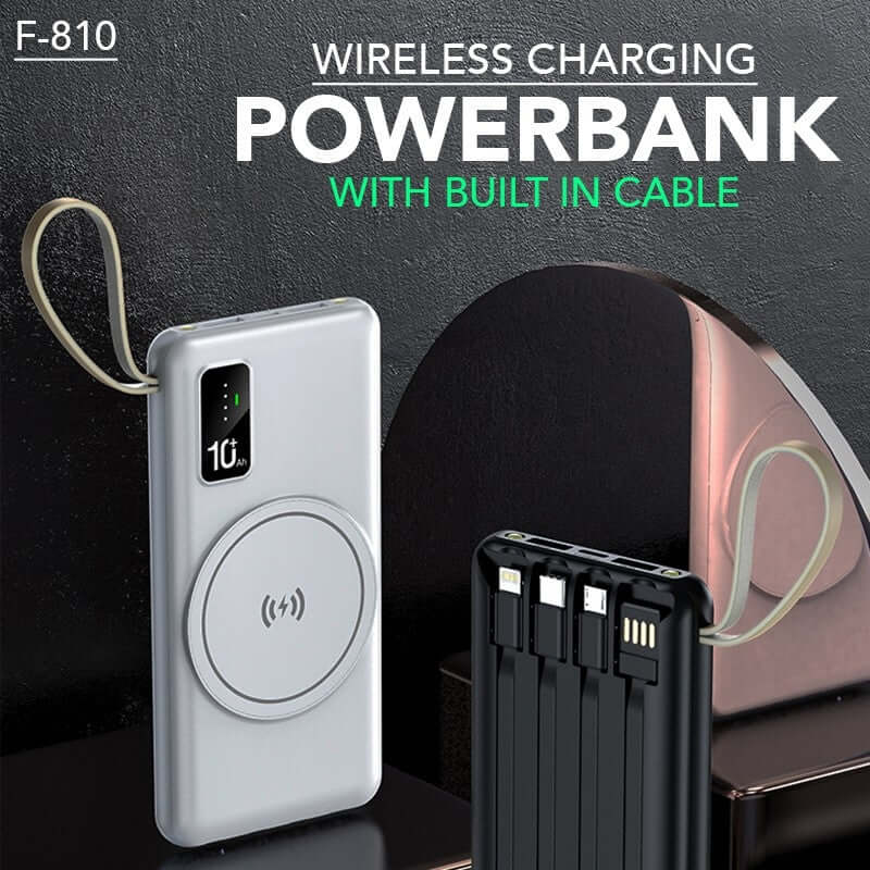 Wireless Powerbank with 4 Built-in Cables Corporate Gifts Singapore