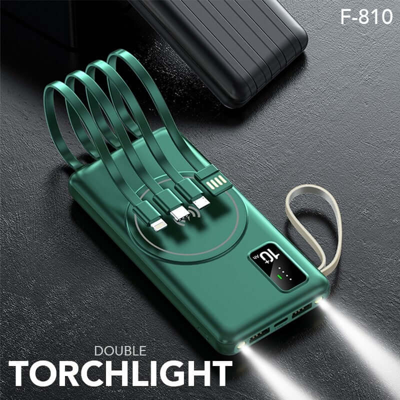 Wireless Powerbank with 4 Built-in Cables Corporate Gifts Singapore