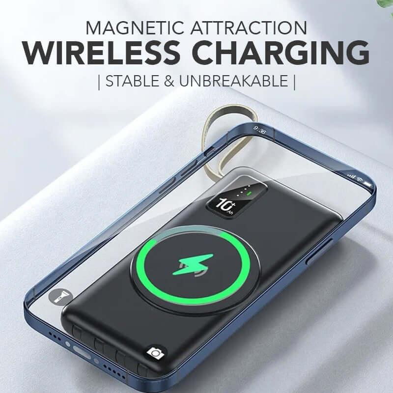 Wireless Powerbank with 4 Built-in Cables Corporate Gifts Singapore