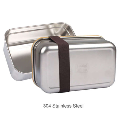 Stainless Steel Lunch Box with Bamboo Lid made of 304 stainless steel, perfect for meals or corporate gift.