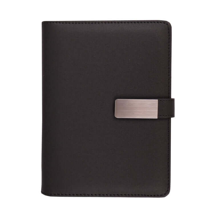 A5 Organizer in sleek black color with metal clasp, perfect for corporate gift and organization.