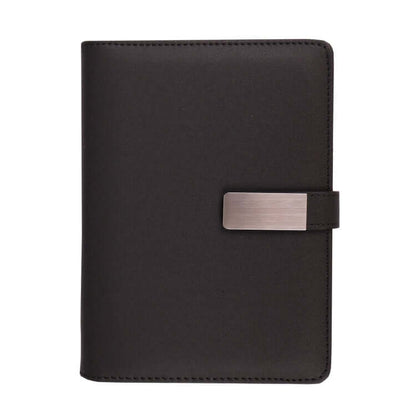 A5 Organizer in sleek black color with metal clasp, perfect for corporate gift and organization.