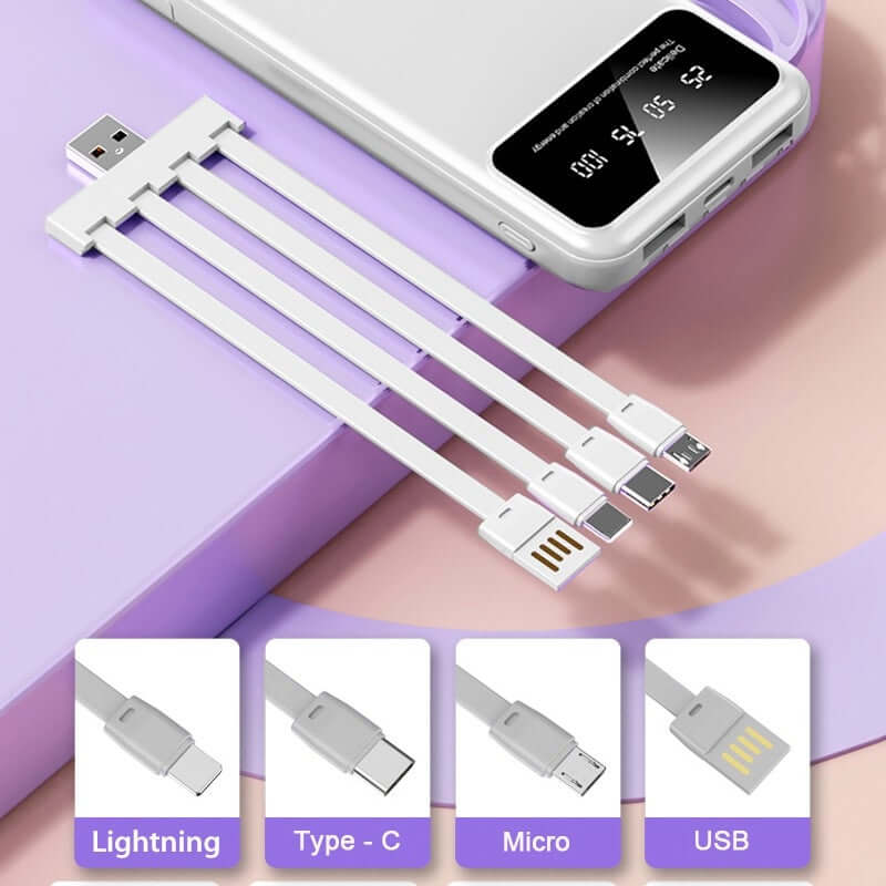 10000mAh Powerbank with 4 Detachable Built-in Cables & Mobile Stand Corporate Gifts Singapore