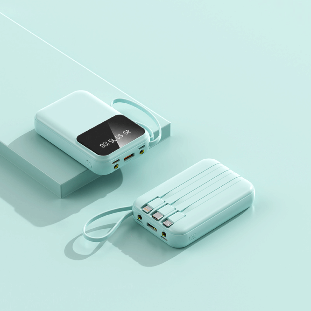Mini Powerbank 10000mAh with 4 Built-in Cable Corporate Gifts Singapore