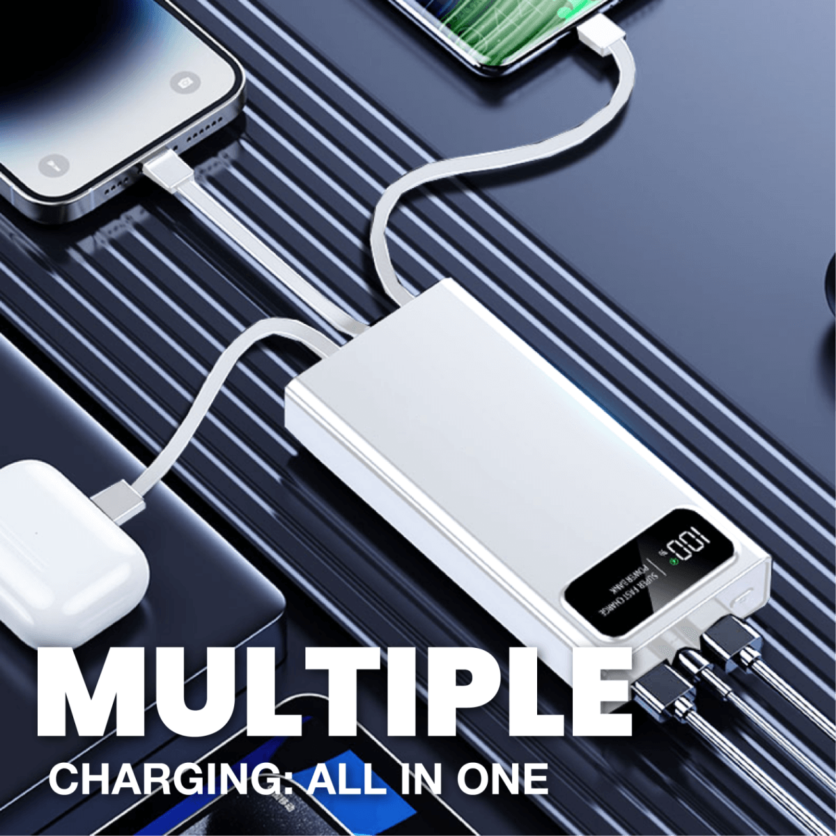 10000mAh PD22.5W Supwer Quick Charge Powerbank with Built-in Cables Corporate Gifts Singapore