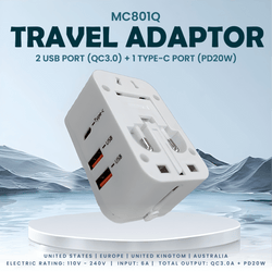 Travel Adaptor With PD20W Quick Charge Corporate Gifts Singapore