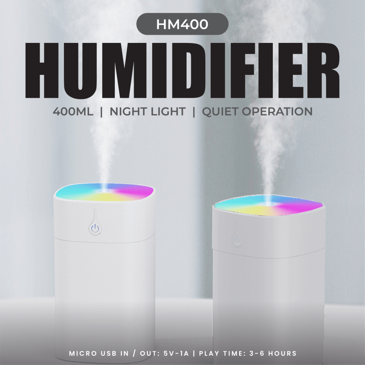 400ml Humidifier with Colourful Ambience Light Corporate Gifts Singapore